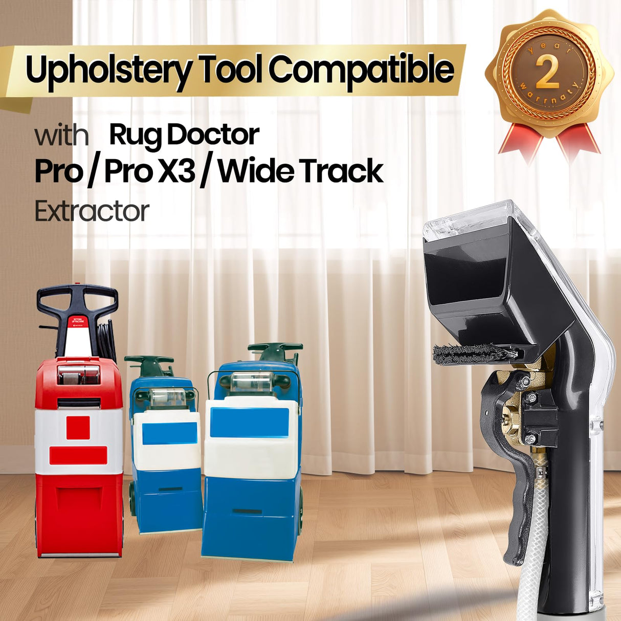 【Upgrade】Universal Upholstery Attachment with 12-FT Hose,Compatible with Rug Doctor Mighty Pro,X3,Wide Track Carpet Cleaner,Clean Carpet,Stair, Mattresse,Remove Dirt and Odor,2-Year Warranty