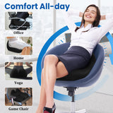 CushZone Seat Cushion, Memory Foam Office Chair Seat Cushion for Office Chairs/Car/Long Trip/Desk Chair/Gaming, Extra Large Size for Sciatica & Hip & Tailbone Pain Relief, Sciatica Support (Black)