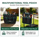 KELHOMECL Garden Kneeler and Seat - Extra Wide Thick EVA Pad, Heavy Duty Foldable Garden Bench Holds 350lbs, 2-in-1 Gardening Stool with Detachable Tool Bags, Gardening Gifts for Women, Men & Seniors