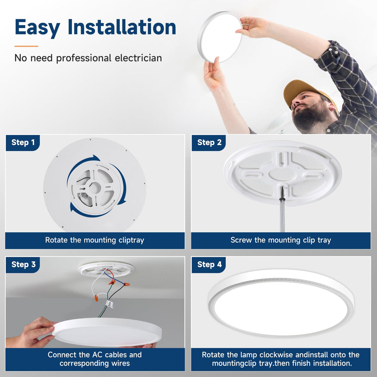 WKONCLDY 16-Pack 7.5Inch LED Ceiling Lights, 5 Colors Selectable Flush Mount Ceiling Lights, Ultra Thin LED Ceiling Lights Fixtures 0.87Inch for Dinning Room