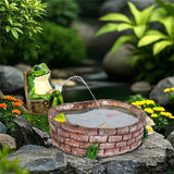 RPYFMMKPF Solar Frogs for Outdoors, Fishing Frog-Shaped Garden Decor, Patios, Yards, and Lawn Ornaments Frog Gifts for Women