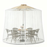 CEAWTUMY 9-11 FT Outdoor Mosquito Netting for Patio, Windproof Universal Umbrella Mosquito Net for Patio Garden Backyards, Polyester Mesh Outdoor Umbrella Screen with Zipper (White)