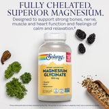 Solaray Magnesium Glycinate, New & Improved Fully Chelated Bisglycinate with BioPerine, High Absorption Formula, Stress, Bones, Muscle & Relaxation Support, 60 Day Guarantee, 68 Servings, 275 VegCaps