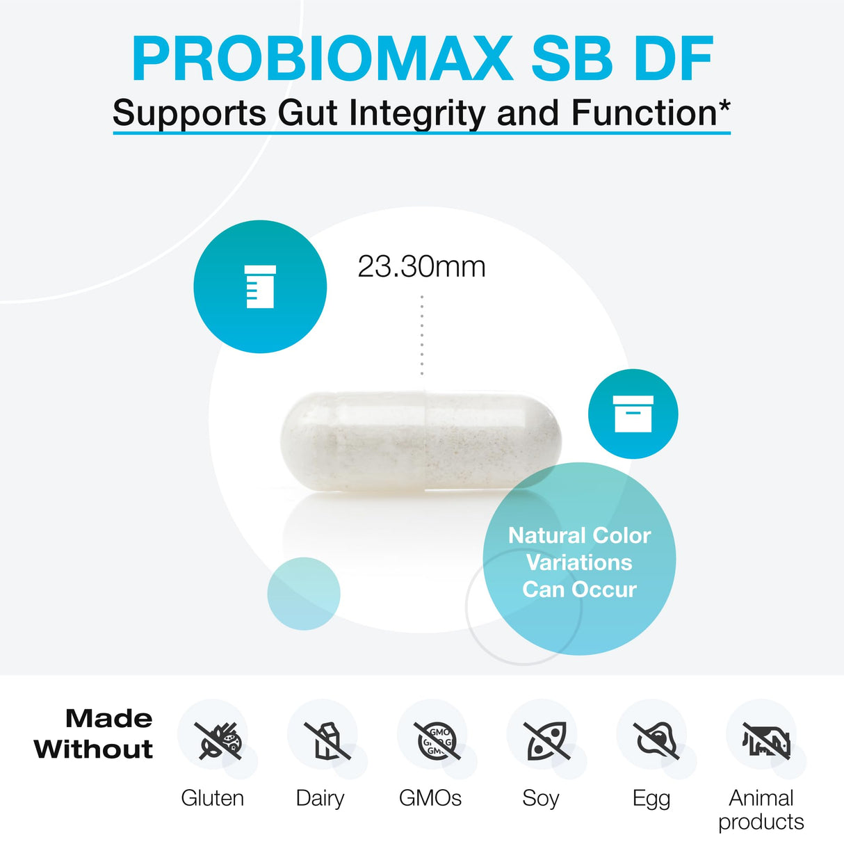 XYMOGEN ProbioMax Sb 35B - 35 Billion CFU Probiotic Supplement with Lactobacillus & Bifidobacterium lactis HN019 - Probiotics for Digestive Health - Formerly ProbioMax Sb DF (30 Capsules)