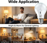 JUNFMLY 60 Watt Incandescent Light Bulbs, A19 Frosted Rough Service Light Bulb, E26 Medium Base, Soft White 2700K, Dimmable, 110-130V (4 Pack)