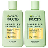 Garnier Fructis Hair Filler Strength Repair Shampoo and Conditioner Set with Vitamin Cg, Weak Hair Care, 10.1 Fl Oz, 2 Items, 1 Kit