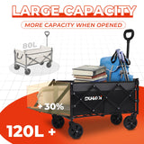 Duhkoi Foldable Wagon with Tailgate,12 lb Lightweight Small Utility Cart