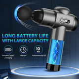 TOLOCO Massage Gun, Deep Tissue Back Massager for Athletes with 10 Massage Heads, Electric Muscle Percussion Massager for Any Pain Relief, FSA and HSA Eligible, Gifts for Fathers Day, Grey