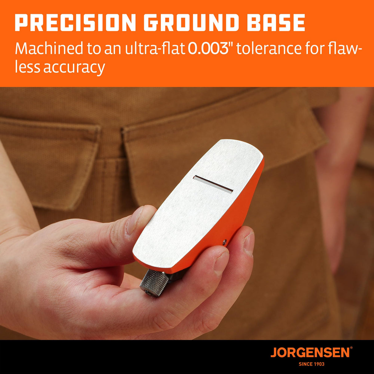JORGENSEN No.101 Mini Wood Planer - Mini Hand Planer for Woodworking, Block Plane, Small Hand Plane for Trimming, Wood Planing, Craft, Professional Ductile Iron Body, Adjustable Cutting Depth