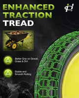 4.80/4.00-8 wheelbarrow tire, 16" Flat Free Solid Tire and Wheel, 2 Pack