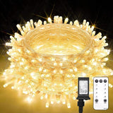 suddus Indoor String Lights with Remote, Warm White Christmas Lights Plug in with Timer, 33ft 100 LED Twinkle Fairy Lights for Bedroom Xmas Tree Wreath Patio Garden Party Outdoor Decorations