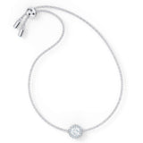 Swarovski Una Angelic Bracelet with Clear Crystals on a Rhodium Plated Chain with a Bolo Style Adjustable Closure