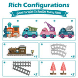 Lipneaed Train Set for Toddlers, Magnetic Train Toys for Toddlers 3+, 4pcs Trucks Toy Train for Boys and Girls, Birthday Christmas Toy Gifts for 3 4 5 6 7 8 Years Old