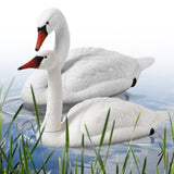 Geetery 2 Pcs Swan Decoy Pond Floating Decoration, Bird Deterrent for Geese