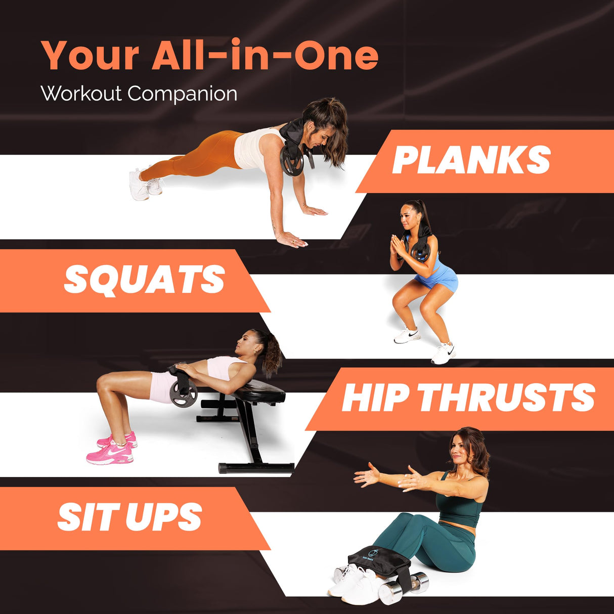 Dumbbell Hip Thrust Belt for Weights, Kettlebells & Plates | Booty Belt for Glute & Hamstring Strengthening | Non-Slip Neoprene Padding | Booty Trainer for Women and Men (Peach Fuzz)
