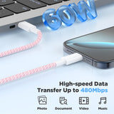 20W USB C Fast Charging for iPhone 18 Duo/17 Air/Pro/Pro Max,3Pack Colorful Mixed Charger Block with Braided Long USB C to C Cables (6/6/10ft) Compatible with iPhone 16/15 Pro/Plus/iPad Pro/Air/mini