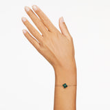 Swarovski Idyllia Bracelet, Gold-Tone Finished Clover Motif with Green Stones, Part of the Idyllia Collection