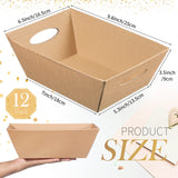 Thenshop 44 Pcs Basket for Gifts Empty Gift Basket Bulk Include 12 Cardboard Tray 12 Plastic Bags and 20 Pull Bows for Christmas Fall Halloween Birthday Wedding Party DIY Wrapping(Solid,Khaki)