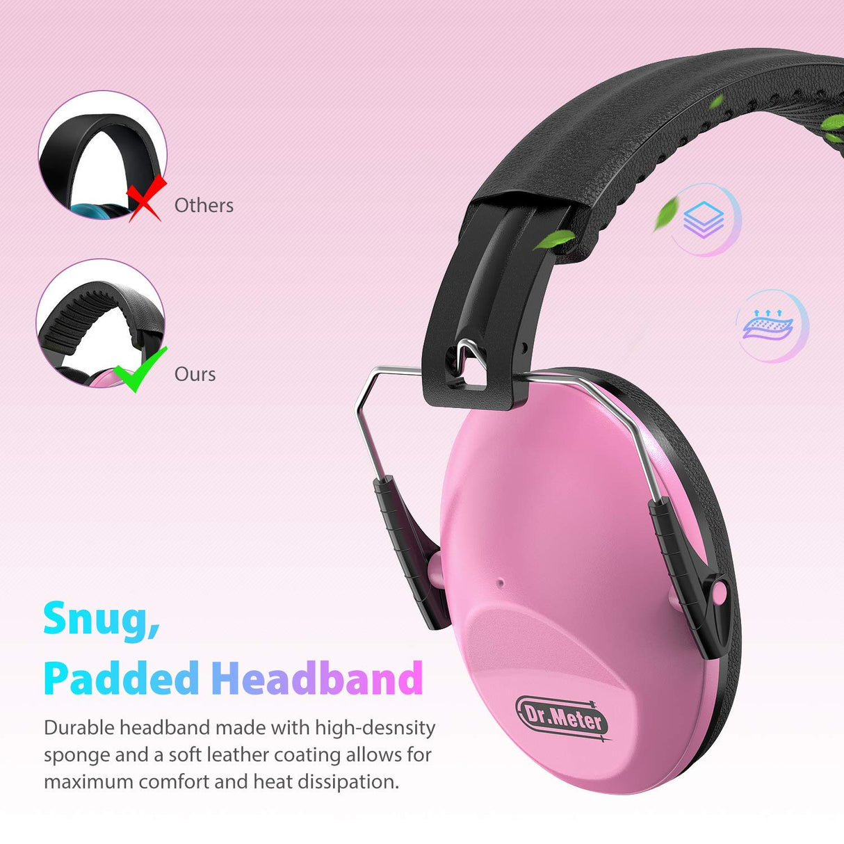Dr.meter Noise Cancelling Headphones for Kids: SNR27.4 Kids Ear Protection Earmuffs with Adjustable Headband, Ear Muffs for Noise Reduction in Monster Jam, Concert, Firework, Mowing, Autism Sensory