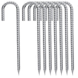 J-Hook-Rebar-Stakes-12 Inch, Ground Stakes Heavy Duty Rebar Stakes for Camping 8pcs Rebar Stakes Rust Proof Coated Metal for Flower Gardens Dog Fence Camping Tents Chicken Coop