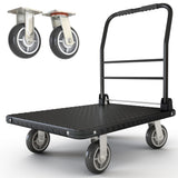 2200 lbs. Capacity Foldable Push Cart Dolly | Moving Platform Hand Truck | Heavy Duty Space Saving Collapsible | Swivel Flat Bed Wagon - Furniture Luggage Lifting