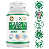 Genex Formulas Ursolic Acid 300mg (180 Capsules) Ursolic Acid Sourced from Rosemary Extract - Non-GMO, Gluten Free, Vegetarian