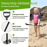 Sifter Shovel for Chicken Coop, 47 Inch Heavy Duty Beach Sifting Shovel for Sand Rock Poop Cleaning, Metal Detector Shovels for Farm, Gardening, D-Grip Handle, Square Gardening Shovels