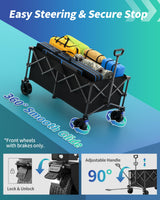 Kitsure Collapsible Wagon with Wheels, 440 lb, 45.5 x 24.0 x 38.0 in