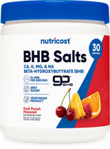 Nutricost BHB Salts Drink Mix (30 Servings, Fruit Punch Flavored) (5G BHB Per Serving) - 0G Total Sugars, Vegetarian Product