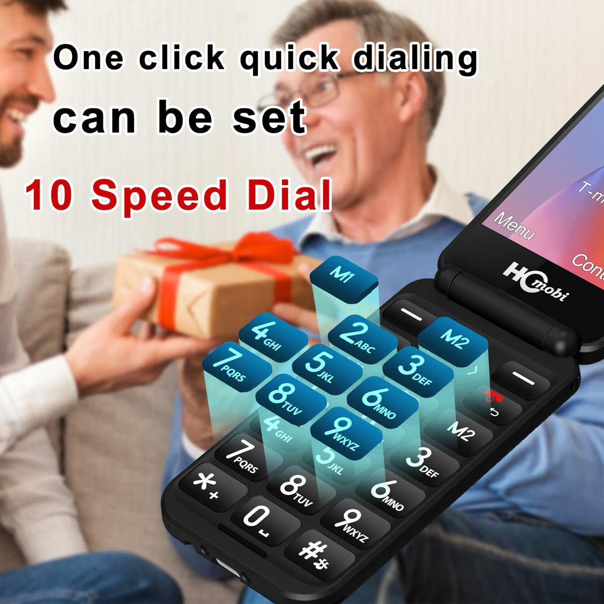 4G Flip Phone Unlocked for Seniors,Basic Flip Phone,Cell Phone for Seniors,2.8" +1.5 ''Screen,SOS Button,Speed Dial,Hans-Free,Big Buttons,Bluetooth,Camera,FM Radio,1400mAh Battery.(Matte Black)