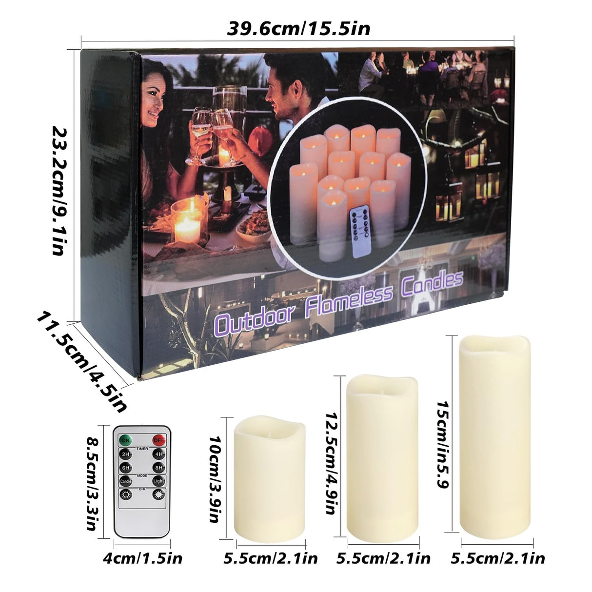 CLTNIKET 24-Pack LED Flameless Candles with Remote Control -Remote flameless Candles- Timer Candles -3D Flame Perfect for Halloween Christmas Parties,Wedding,Home Decor,Gift and Special Occasions.