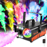 HAKUTA Fog Machine, Smoke Machine with Disco Ball Light and LED RGB Lights, 3000 CFM Spray with Auto Spray Function, Great for Halloween, Christmas, Wedding, Stage Performance and Parties