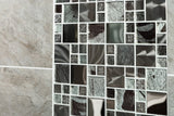 Glass Saturn-Mosaic Modular Silver Tile Jupiter Bathroom Kitchen 300x300mm