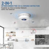 Interconnected 2-in-1 Smoke & Carbon Monoxide Detector with Digital LCD Display, 85dB Loud Alarm, RF Linking for Whole Home Safety, Easy Install for Bedroom, Hallway, RV