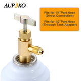 Aupoko R134A Self-Sealing Can Tap with R134A Tank Adapter and Valve Core Remover, 1/4’’ SAE Valve Refrigerant Dispenser with 1/4’’ Female and 1/2’’ Male Adapter, for Air Conditioner Manifold