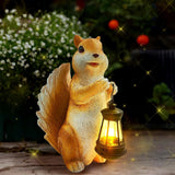 HDOOMN Solar Garden Statues Squirrel Decor - Resin Outdoor/Indoor Squirrel Sculpture Garden Lights Statue Decoration for Patio Home Yard Lawn, Unique Garden Figurine Lights Gift for Mom Grandma