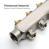 Vancoco 3-Port Stainless Steel Manifold Set, with Flow Meter, Auto Air Vent and 1" Ball Valves, Complete Underfloor Heating Kit