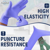 FINITEX Disposable Nitrile Exam Gloves 1000 PCS - 3.2mil Ice Blue Powder-free Latex-Free Examination Home Cleaning Food Gloves (M)