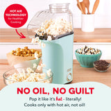 Dash Fresh Pop Popcorn Maker, Electric Hot Air Popper, 16-Cup, Aqua