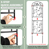 CL FUN Garden Trellis for Climbing Plants, 2 Pack 71x20 in Metal Lattice Panel with Black Coating, Tall Climbing Support for Rose Vines Clematis Flowers Vegetables Fruits - Plant Trellis Outdoor