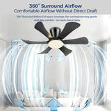 GJeg Ceiling Fans with Lights,36" Low Profile Ceiling Fan with Light and Remote Control,Flush Mount, Reversible, Dimmable, Noiseless, Black Ceiling Fan for Bedroom