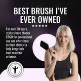 Ergo Super Gentle Mini Paddle Brush for Blow Drying - Hair Brushes for Women with Thick or Thin Hair - Dual Hairbrush for Women - Detangler Hair Brush - Gently Detangles Curly or Wet Hair - ERG1000