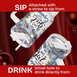 GEPOSTORE Christmas Gifts for Women Girls, Blue Donkey 40oz Tumbler with Handle, Cute Cartoon Character Tumbler, Birthday Gifts for Movie Lover