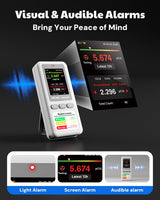 AEGTEST HOUND-1011S Portable Radon Detector, High-Accuracy Sensor for Home, Lightweight, Audible & Visual Alarms, Long-Term Monitoring, Easy-to-Use Radon Tester in pCi/L or Bq/m³ for Basement