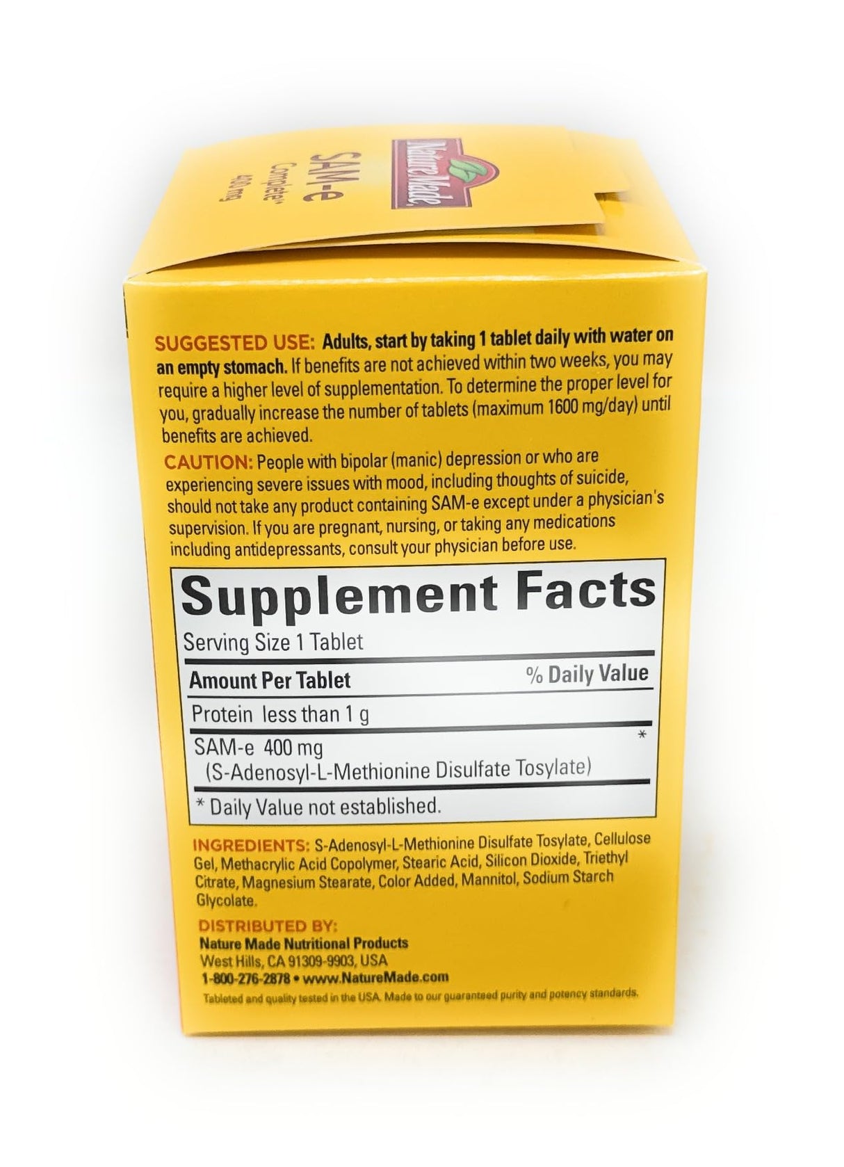 Nature Made SAM-e Complete 400 mg. Tablet (Helps Support Healthy Mood & Joint Comfort) 60 Count