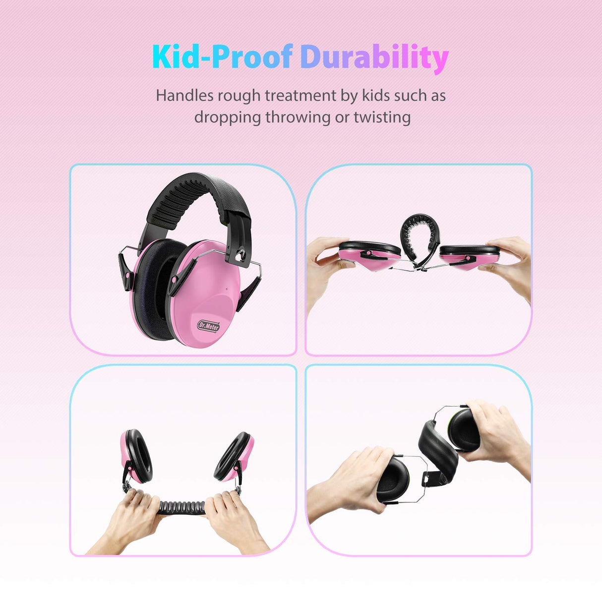 Dr.meter Noise Cancelling Headphones for Kids: SNR27.4 Kids Ear Protection Earmuffs with Adjustable Headband, Ear Muffs for Noise Reduction in Monster Jam, Concert, Firework, Mowing, Autism Sensory
