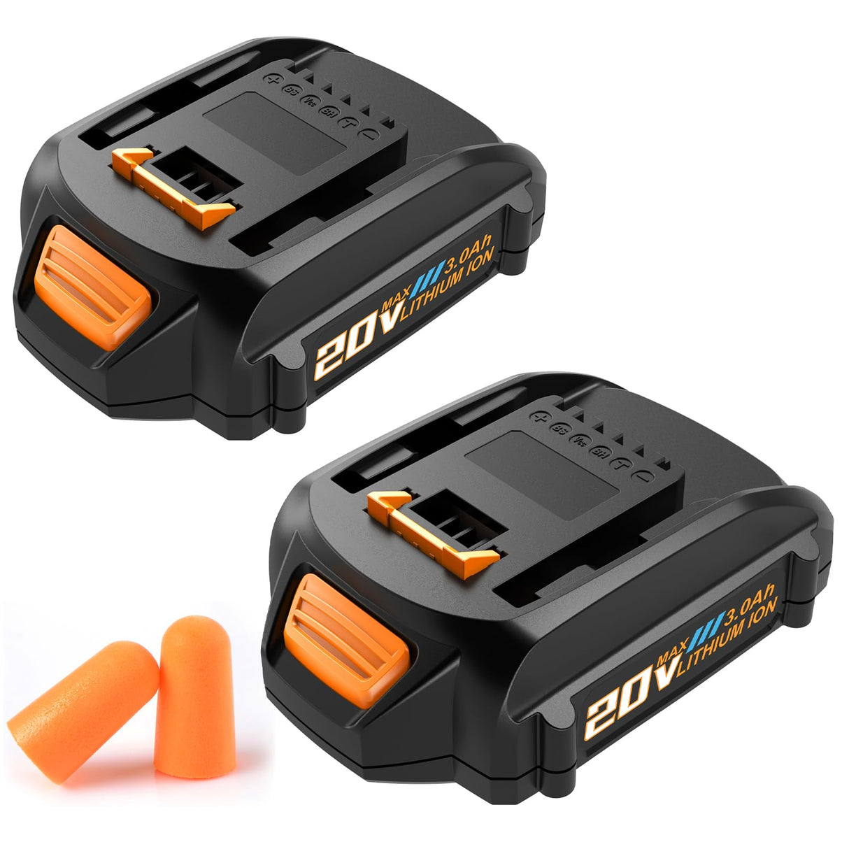 Koedsion 2Pack 3000mAh Battery Replacement for Worx PowerShare 20V Batteries WA3520 WA3525 WA3575 WA3669 WG151s WG155s WG251s WG255s WG540s WG545s WG890 WG891