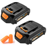 Koedsion 2Pack 3000mAh Battery Replacement for Worx PowerShare 20V Batteries WA3520 WA3525 WA3575 WA3669 WG151s WG155s WG251s WG255s WG540s WG545s WG890 WG891