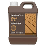 Furniture Clinic Wood Stain | Water Based | Fast Drying, Low Odor, & Non-Toxic | Multiple Finishes | for Indoor & Outdoor Furniture and More | Natural Oak (85 Fl Oz / 2500ml)