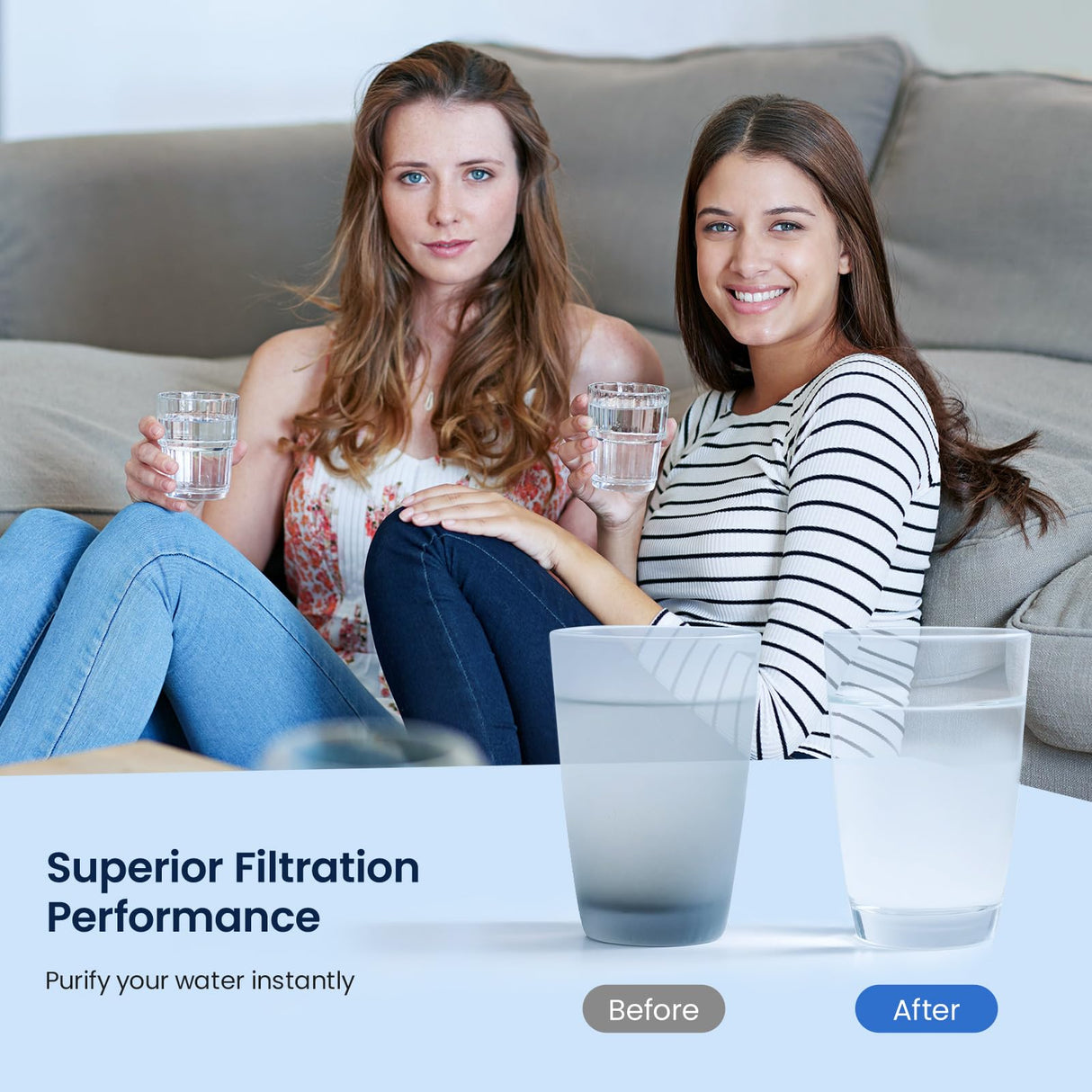 GLACIER FRESH EDR1RXD1 Refrigerator Water Filter Compatible with W10295370A, EDR1RXD1, WHR1RXD1, KAD1RXD1, Filter 1, W10295370 Refrigerator Water Filter & w10311524 Air Filter, 2+3 Packs